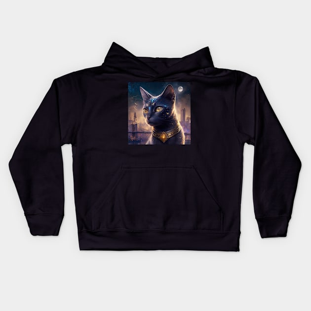 Korat Portrait Kids Hoodie by Enchanted Reverie